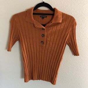 Burnt Orange Stretch Top, Size S
